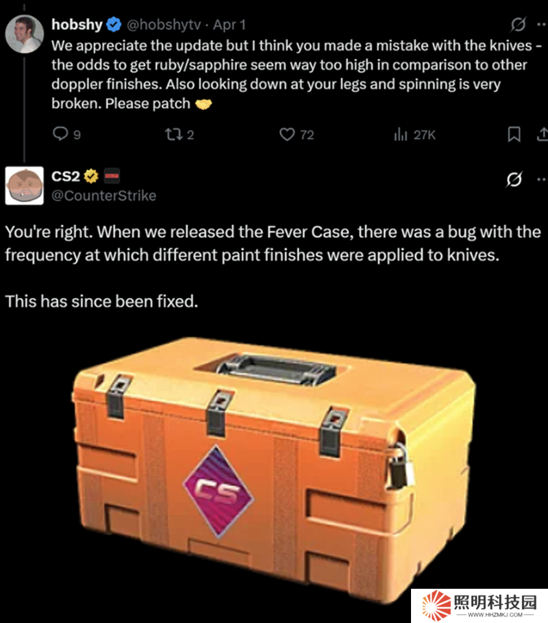 開發人員確認：狂熱武器箱刀具涂裝出貨率存在BUG
